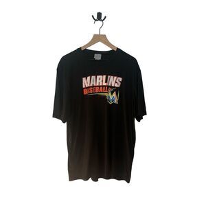 Miami‎ Marlins Baseball Graphic Tee MLB Black T-Shirt Size XL